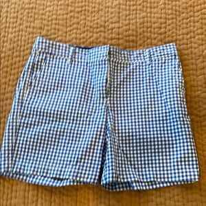 Talbots Blue and White Gingham Women Shorts